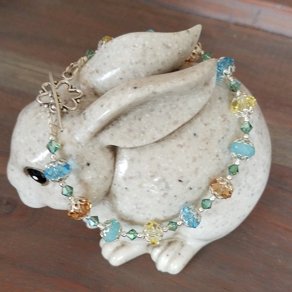 Sterling Silver Austrian Crystal Bracelet - Picture 3 of 11
